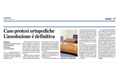Assoluzione definitiva per la Dott.ssa Fraschini, difesa dall’Avv. Bronzino